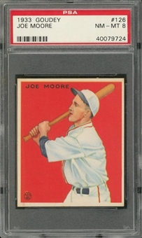 1933 Goudey #126 Joe Moore – PSA NM-MT 8 